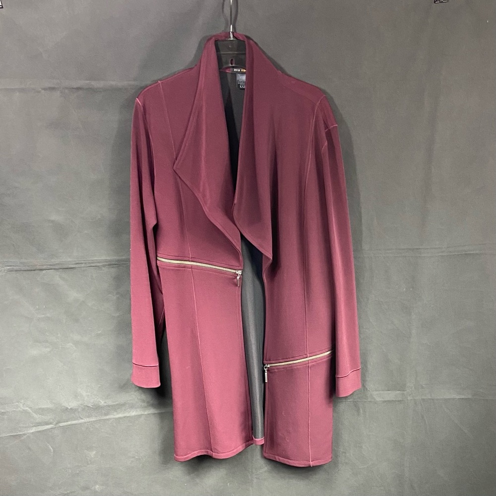 Eva Varro - Long stretch business jacket- NWOT *color is a deep eggplant purple*